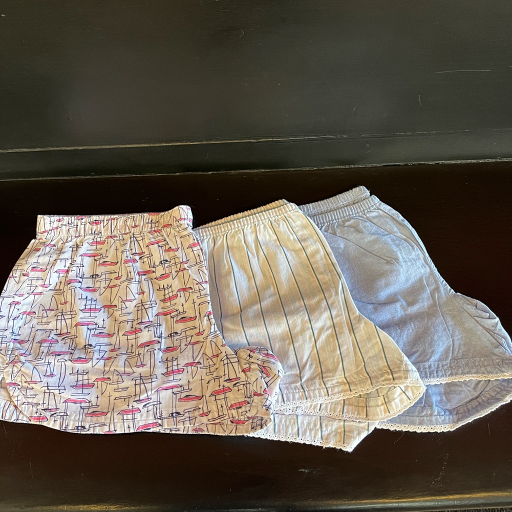 Three pair pajama sleep shorts size small